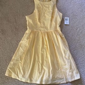 Yellow seersucker halter Dress